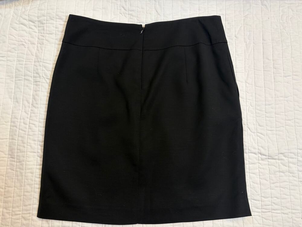 Banana Republic Black Lined Faux Wrap Pleated Tulip Skirt Stretch - Size 8